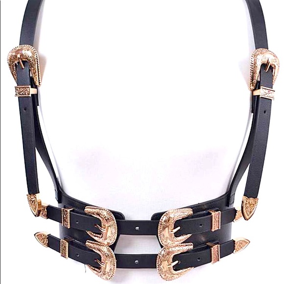 Accessories - The Stallion Western Leather Corset Harness Statement Belt